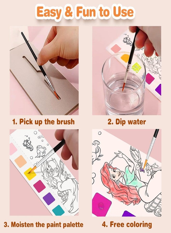 ZHOC Paint with Water Coloring Books for Kids, Pocket Mess Free Watercolor Painting Sets for Kids Ages 3 4 5 6 7 8+, Water Color Paint Set Arts and Crafts Gift for Boys Girls, Princess - Image 5